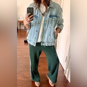 Zara Women's Oversized Light- Wash Denim Jacket